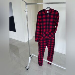 SnugBug Onesie Red and Black Plaid Pajamas…Unisex